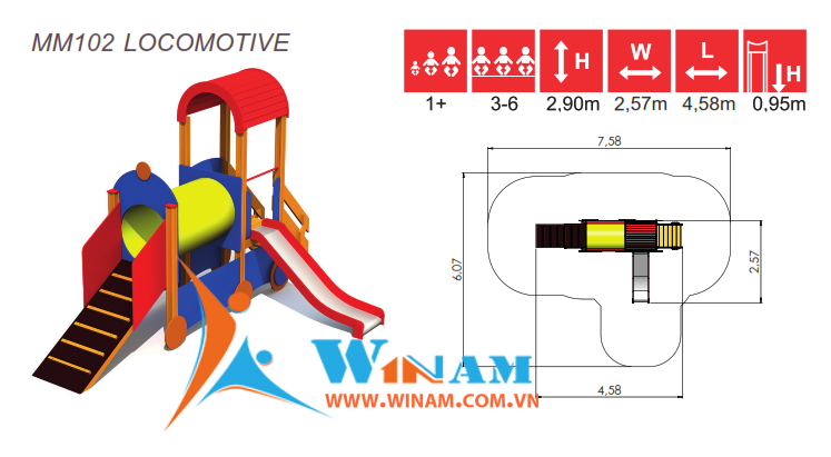 Khu vui chơi liên hoàn - Winplay - MM102 LOCOMOTIVE