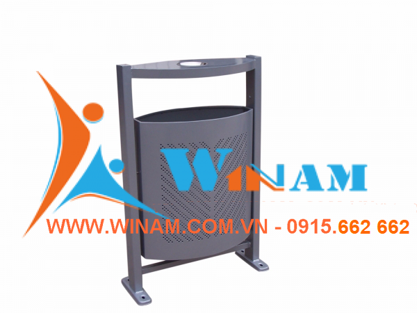 Thùng rác công viên - WINWORX - WABS79 Steel Waste Bin with Cover