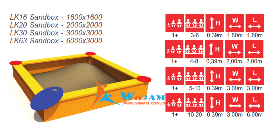 Hộp chứa cát - Winplay - LK Sandbox