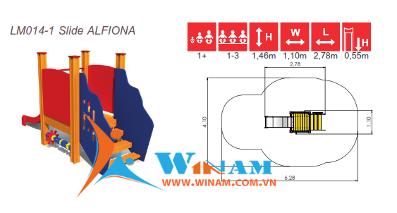 Cầu trượt - Winplay - LM014-1 Slide ALFIONA