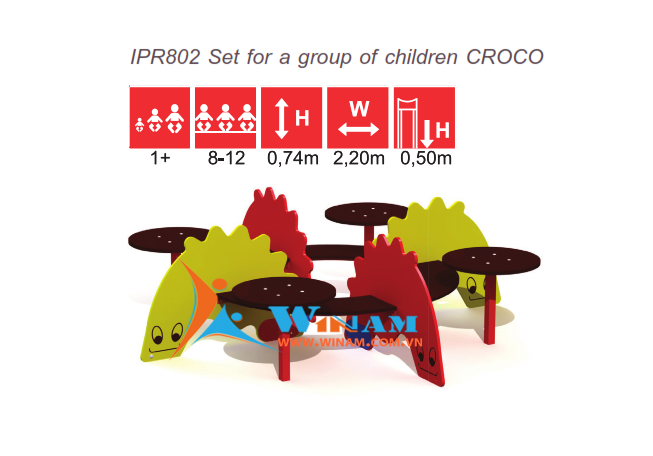 Bàn ghế ngoài trời - Winplay - IPR802 CROCO