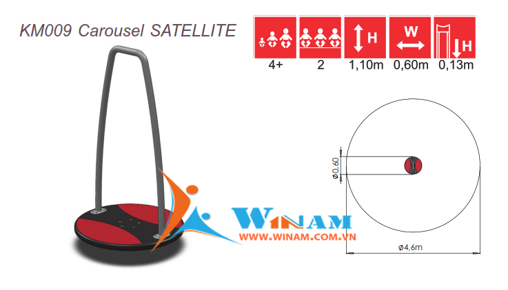 Thiết bị vận động trẻ em - Winplay - KM009 Carousel SATELLITE