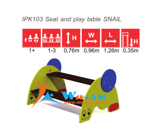 Bàn ghế ngoài trời - Winplay - IPK103 SNAIL