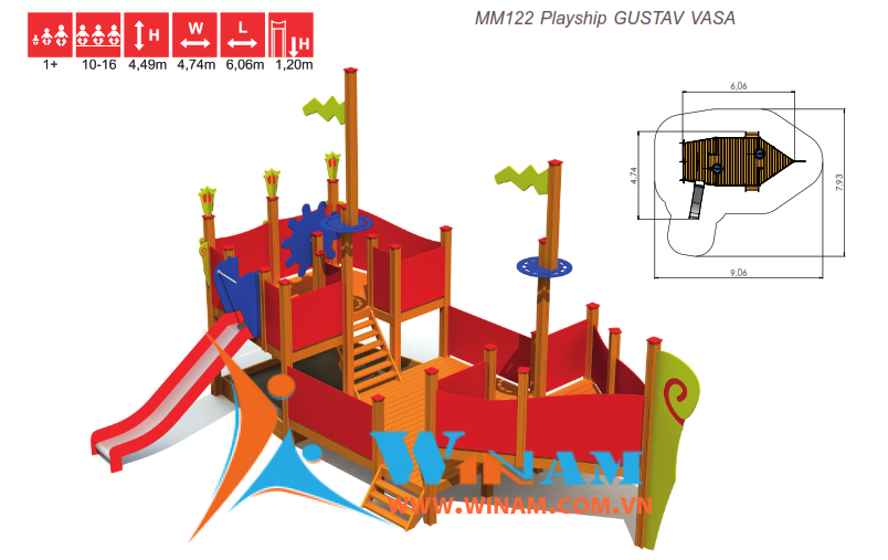 Khu vui chơi liên hoàn- Winplay - MM122 GUSTAV VASA