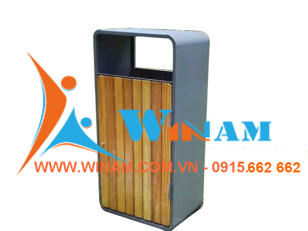 Thùng rác công viên - WINWORX - WABW38- outdoor garden wood trash bin