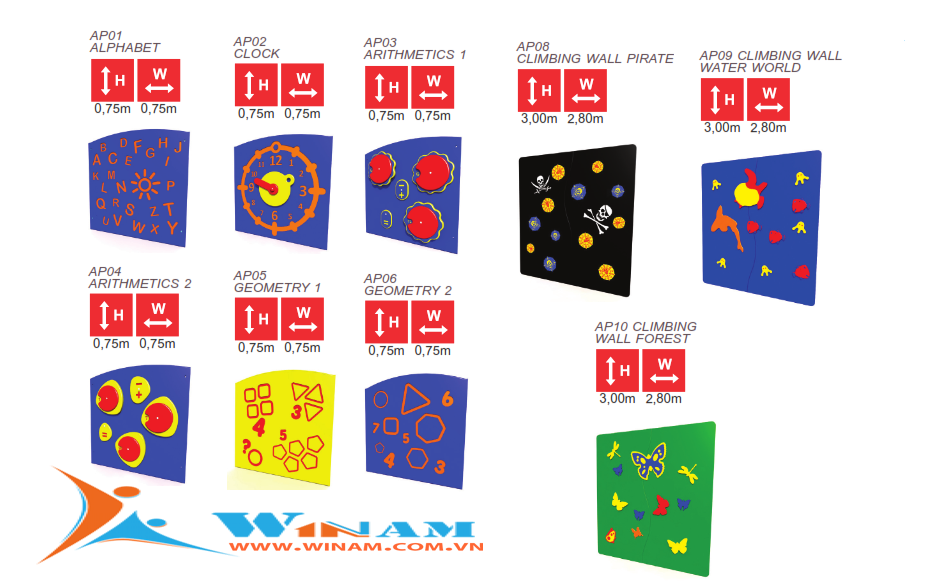 Đồ chơi trí tuệ - Winplay - ACTIVITY PANELS AND CLIMBING WALLS