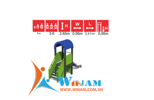 Khu vui chơi liên hoàn - WinPlay-LM002 MF FR Slide ANN