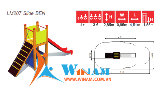 Cầu trượt - Winplay - LM207 Slide BEN