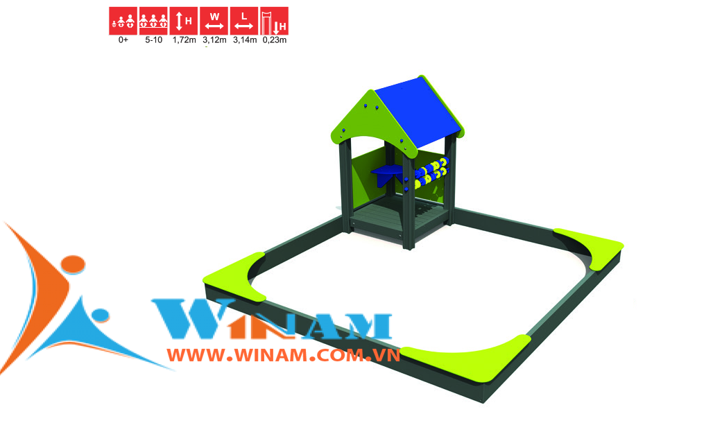 Thiết bị vận động cho trẻ - Winplay - LMK001 MF FR Sandbox 3x3 m