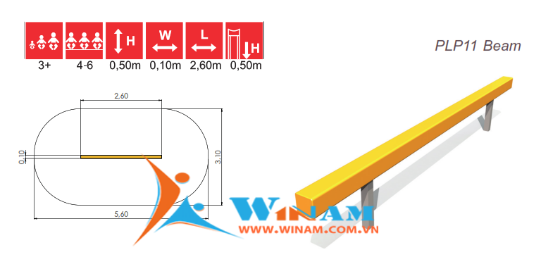 Thiết bị vận động cho trẻ em - Winplay - PLP11 Beam