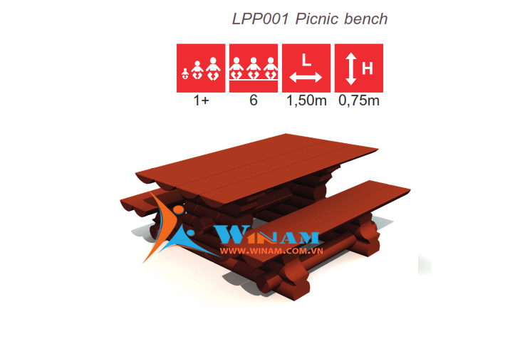 Bàn ghế công cộng - WinWorx - LPP001 Picnic bench