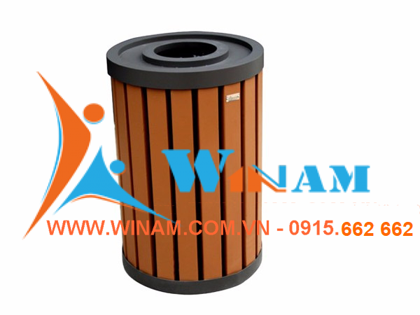 Thùng rác công viên - WINWORX - WABW35 Round Wooden Bin