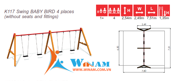 Xích đu - Winplay - K117 BABY BIRD 4 places