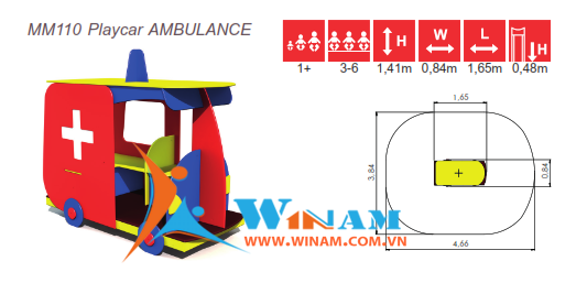 Ô tô mô hình - Winplay - MM110 AMBULANCE