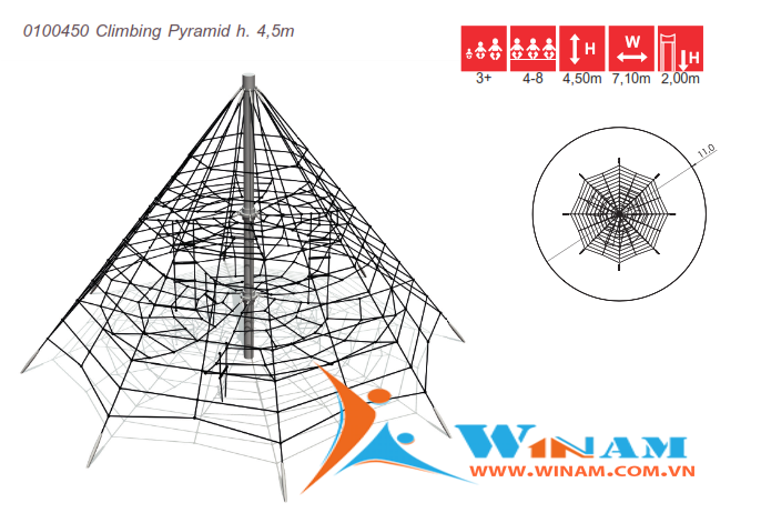 Thiết bị leo trèo - Winplay - 0100450 Pyramid h. 4,5m