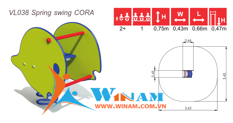 Thú nhún - Winplay - VL038 Spring swing CORA