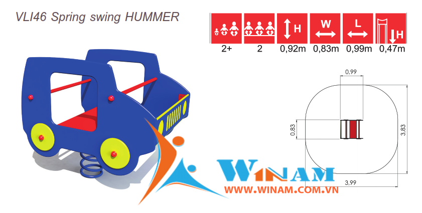 Thú nhún - Winplay - VLI46 Spring swing HUMMER