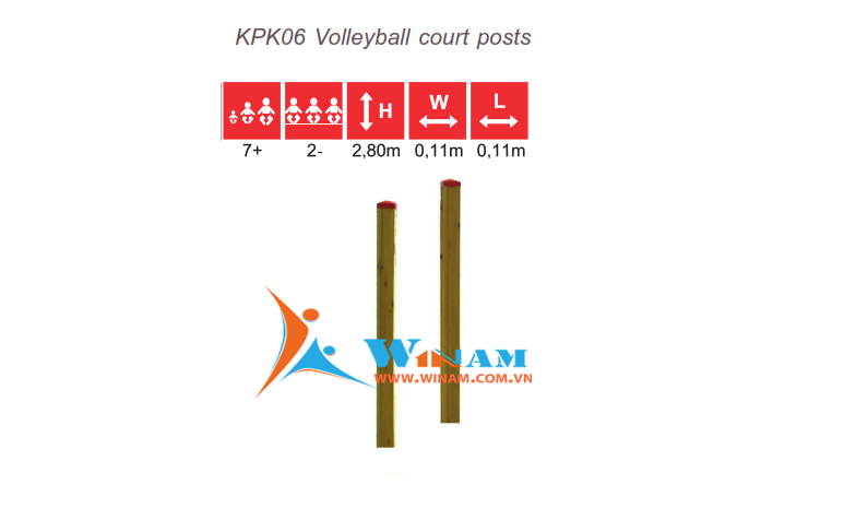 Thiết bị bóng chuyền - WinFit - KPK06 Volleyball court posts
