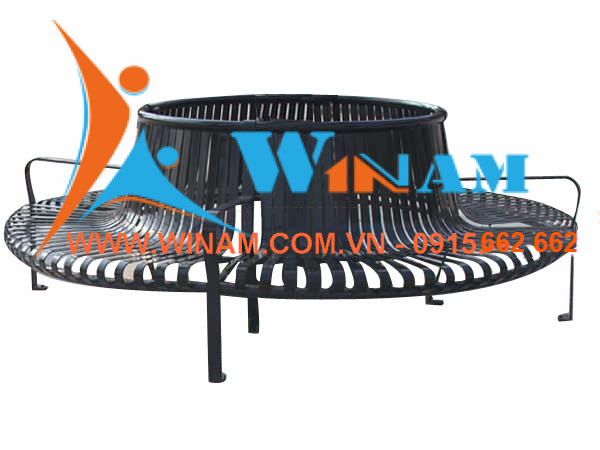 Bàn ghế công cộng - WinWorx - WA55- Flat steel round park center bench