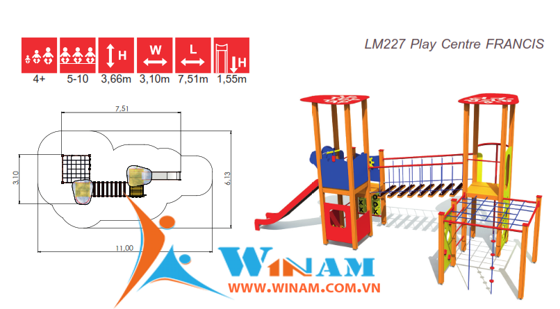 Khu vui chơi liên hoàn - Winplay - LM227 FRANCIS