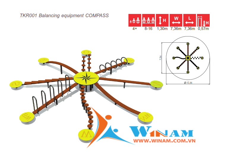 Thiết bị vận động thăng bằng - Winplay - TKR001COMPASS