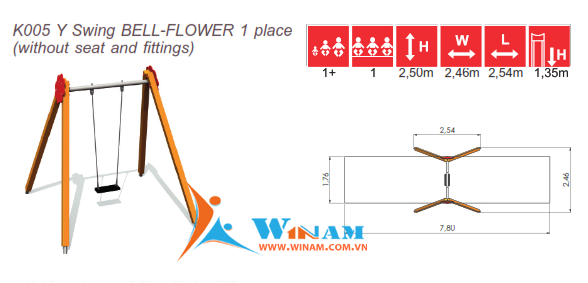 Xích đu - Winplay - K005 Y Swing BELL-FLOWER 1 place