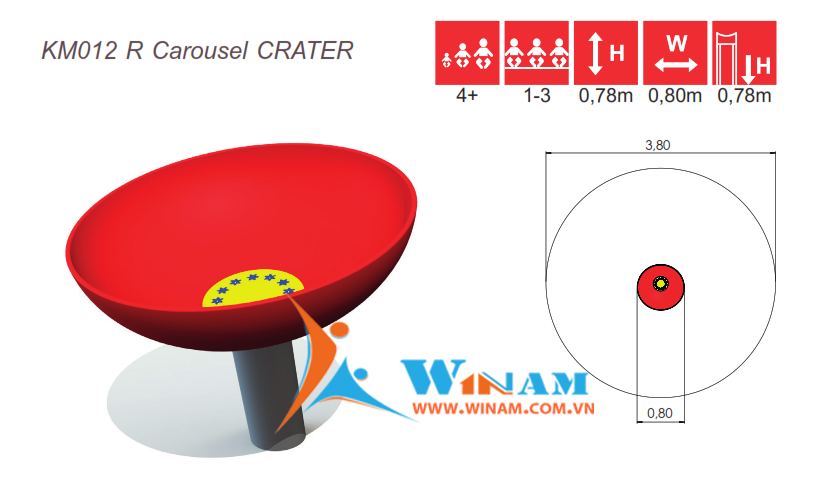 Thiết bị vận động cho trẻ em - Winplay - KM012 R CRATER