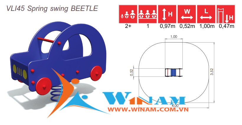 Thú nhún - Winplay - VLI45 Spring swing BEETLE