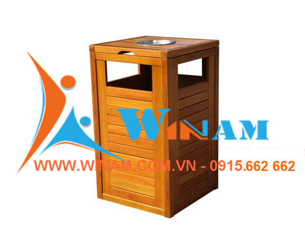 Thùng rác công viên - WINWORX - WABW21- outdoor wooden trash bin