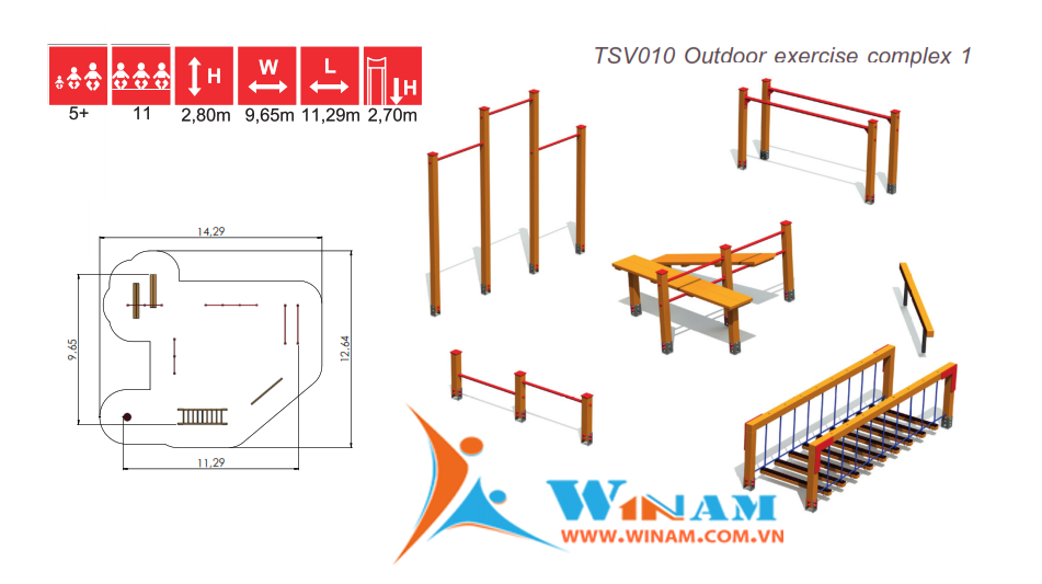 Thiết bị vận động - Winplay - TSV010 Outdoor exercise complex 1