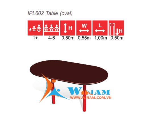 Bàn trẻ em - Winplay - IPL602 Table (oval)