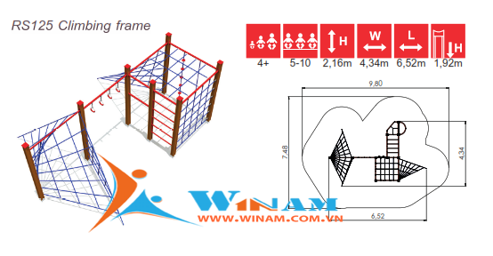 Thiết bị leo trèo - Winplay - RS125 Climbing frame