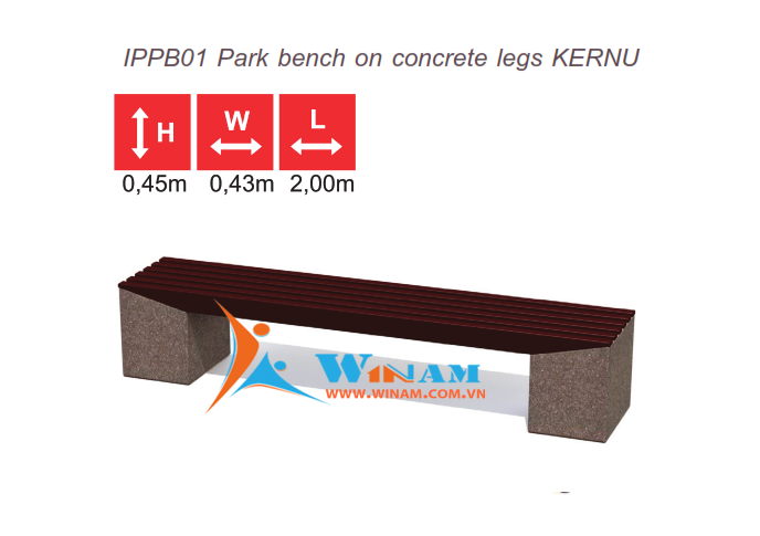 Bàn ghế công cộng - WinWorx - IPPB01 Park bench