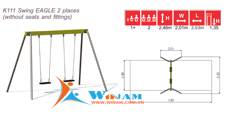 Xích đu - Winplay - K111 Swing EAGLE 2 places