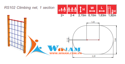 Thiết bị leo trèo - Winplay - RS102 Climbing net, 1 section