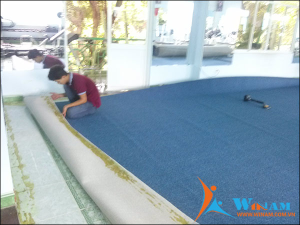 Winam lắp đặt thảm cho phòng GYM thuộc công viên Thanh Lễ, tỉnh Bình Dương