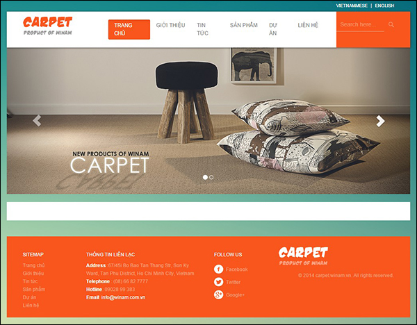 Winam ra mắt website phục vụ cho sản phẩm Thảm sàn nhà