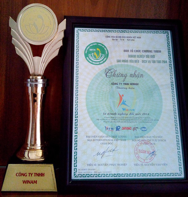 Công ty Winam nhận giải thưởng Doanh nghiệp sáng tạo 2014