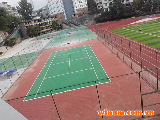 Winam thi công sân bóng đá và sân tennis