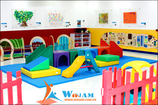 Thiết bị vui chơi là cơ sở vật chất không thể thiếu tại các trường mầm non và tiểu học